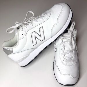 New Balance Men’s 515 Casual Shoes White Silver Lace-Up Low Top Size- 10.5